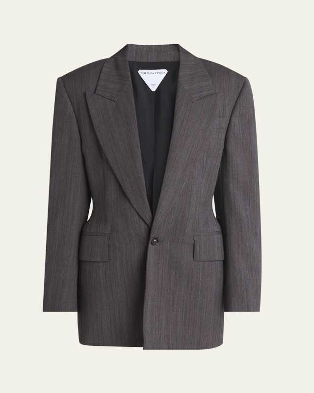 Subtle Stripe Melange Wool Jacket